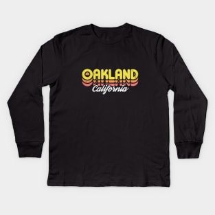 Retro Oakland California Kids Long Sleeve T-Shirt